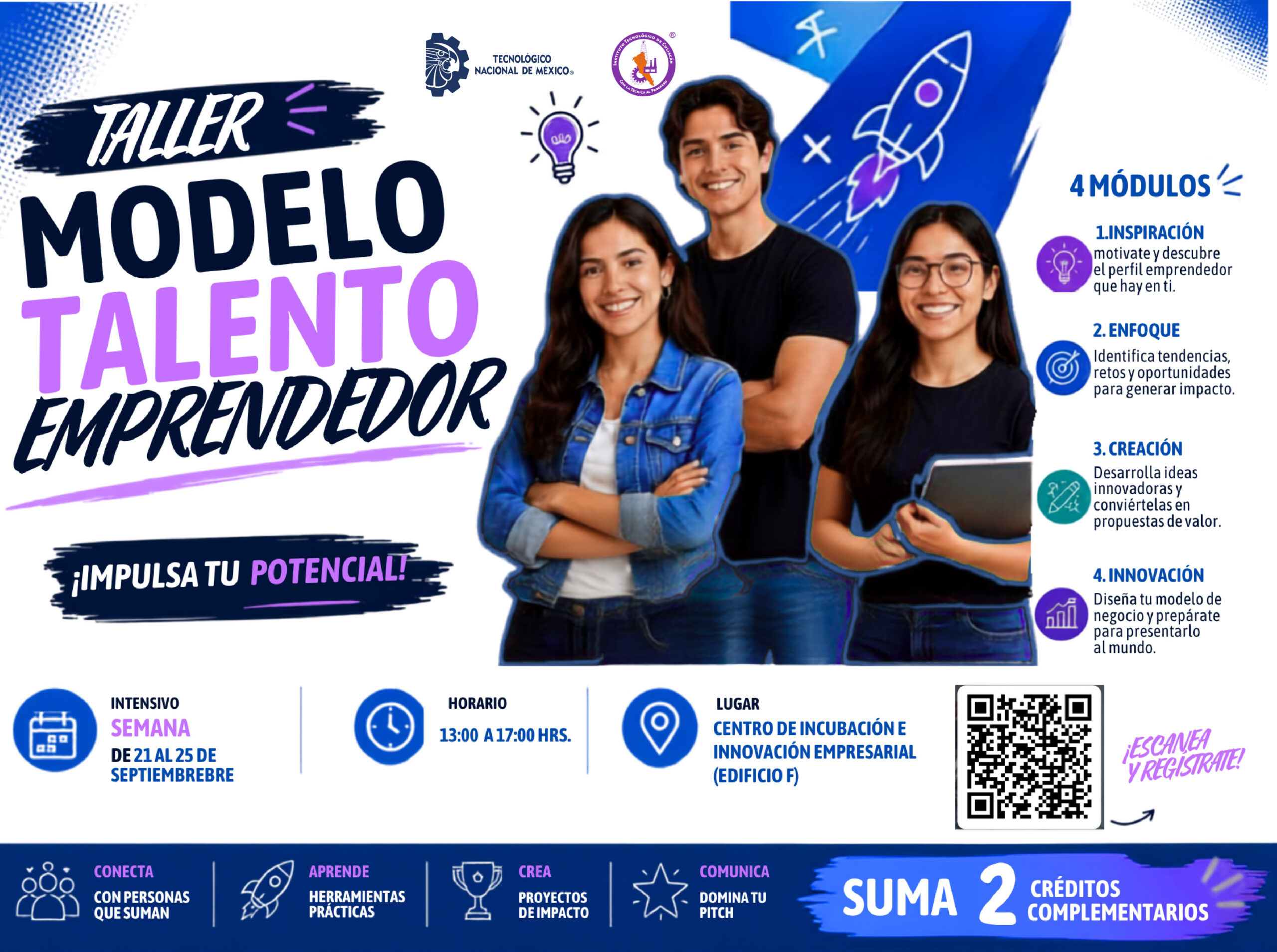 Participa en el taller intensivo Modelo Talento Emprendedor y obtén dos créditos complementarios